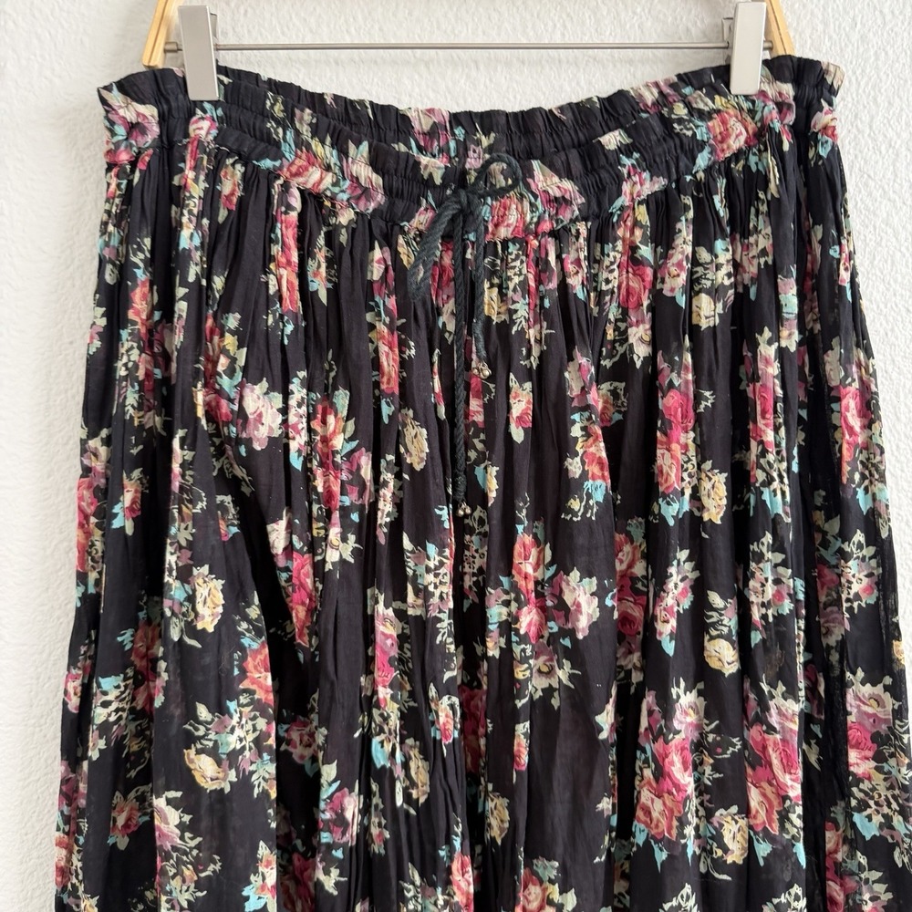 Vintage Huntington Ridge Large Floral Maxi Skirt Cotton Cottagecore Boho Flowy - Picture 3 of 6